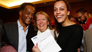 Cecilia Nicol, along with her parents, celebrate her match to NewYork-Presbyterian/Weill Cornell Medical Center in primary care