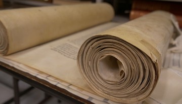 Torah scroll from collection of Jewish books containing fables