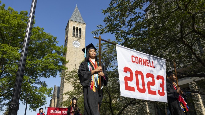 Students marching to Commencement