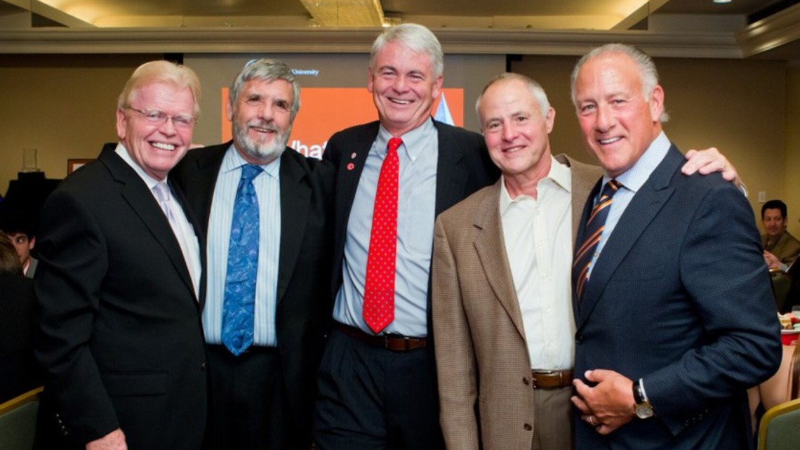Five past recipients of the Cornell Entrepreneur of the Year award