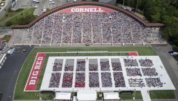 Aerial view of Schoellkopf Track and Field. 